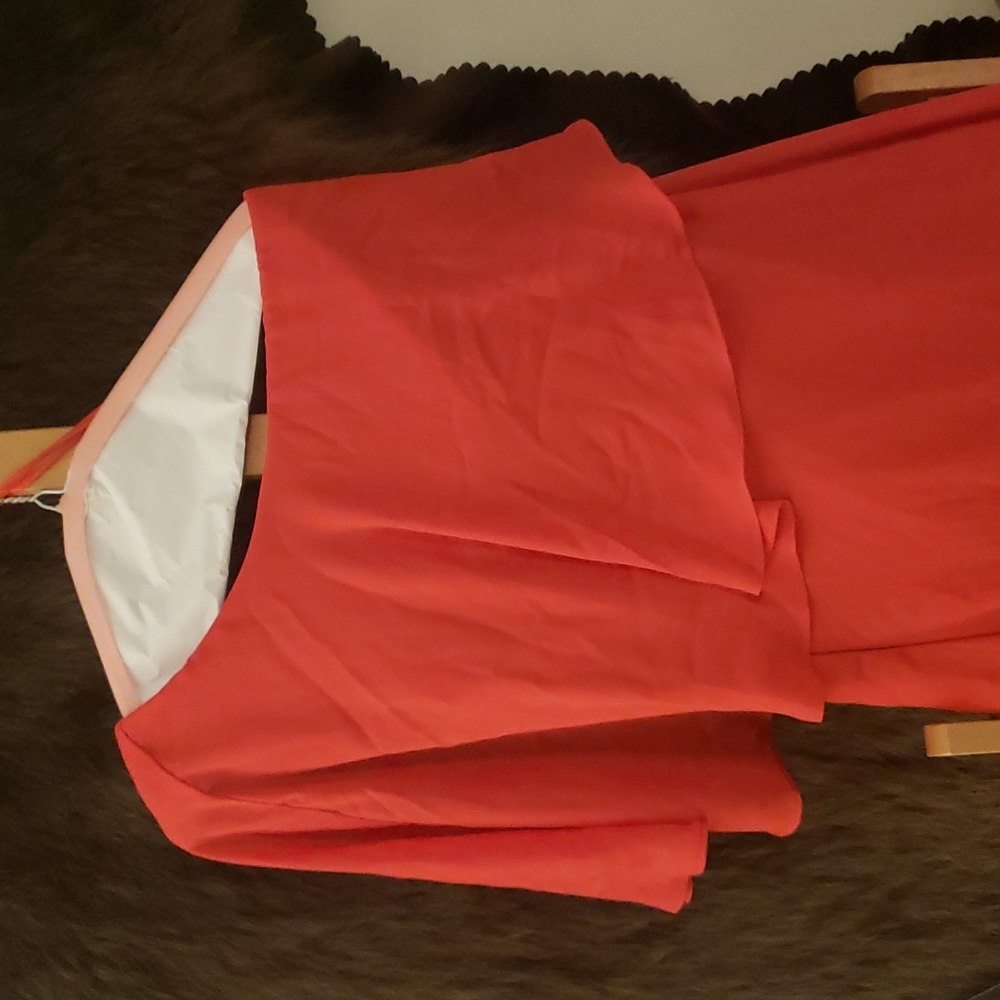 Red One Shoulder Long Dress Size Large